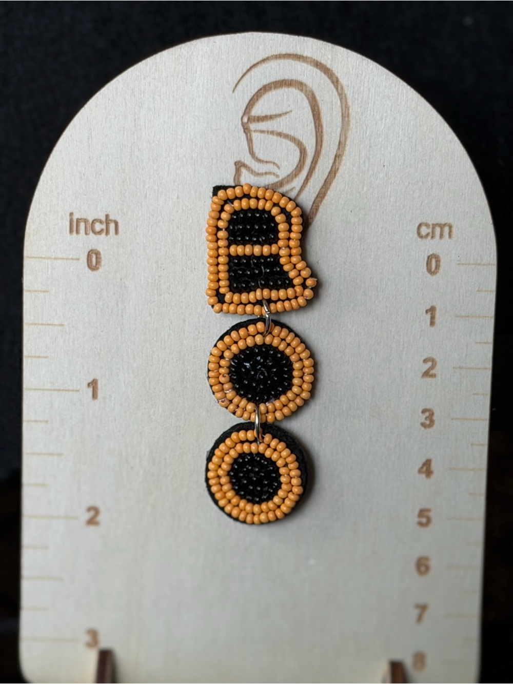 🎃 Handmade Halloween Beaded Drop Earrings BOO! 👻
